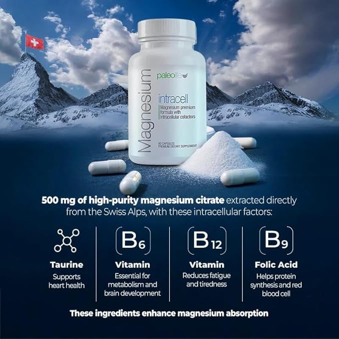Premium Magnesium INTRACELL - 500 mg - 120 Capsules (2-Pack)