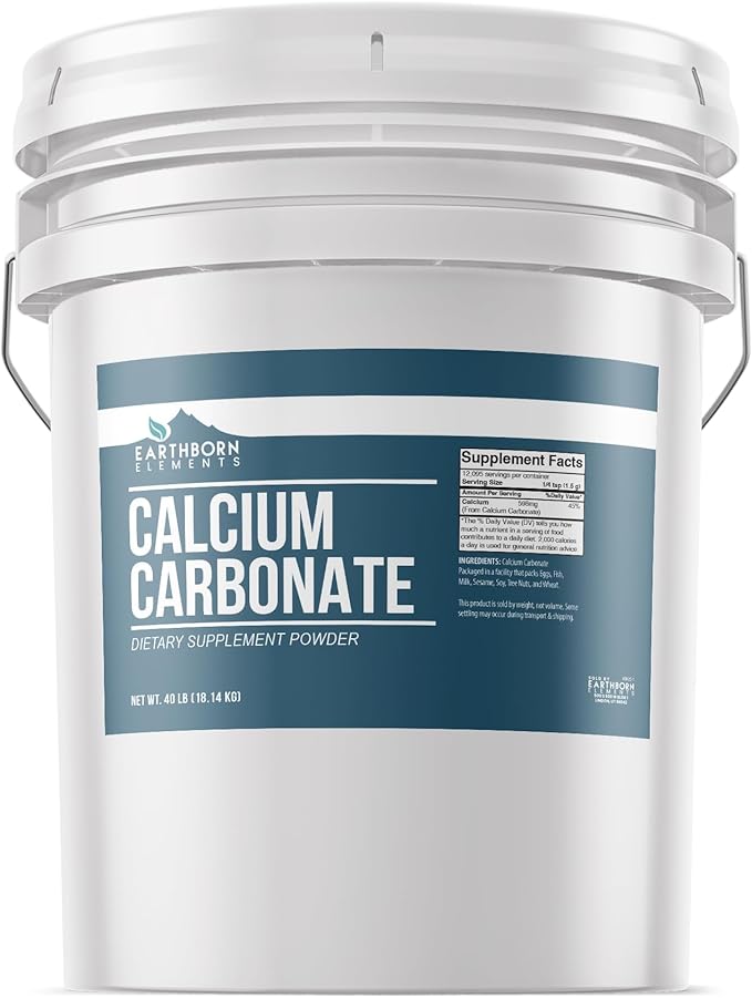 Calcium Carbonate Powder 5 Gallon Bucket Limestone Powder Toothpaste Additive (640 Ounce)