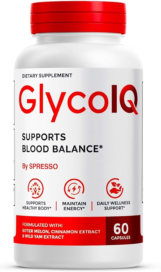 (1 Pack) GlycoIQ Capsules All Natural Glyco IQ Support Supplement Pills with Premium Ingredients Advanced GlycoIQ Maximum Strength Formula for Healthy Circulation &amp Balanced Levels (60 Capsules)