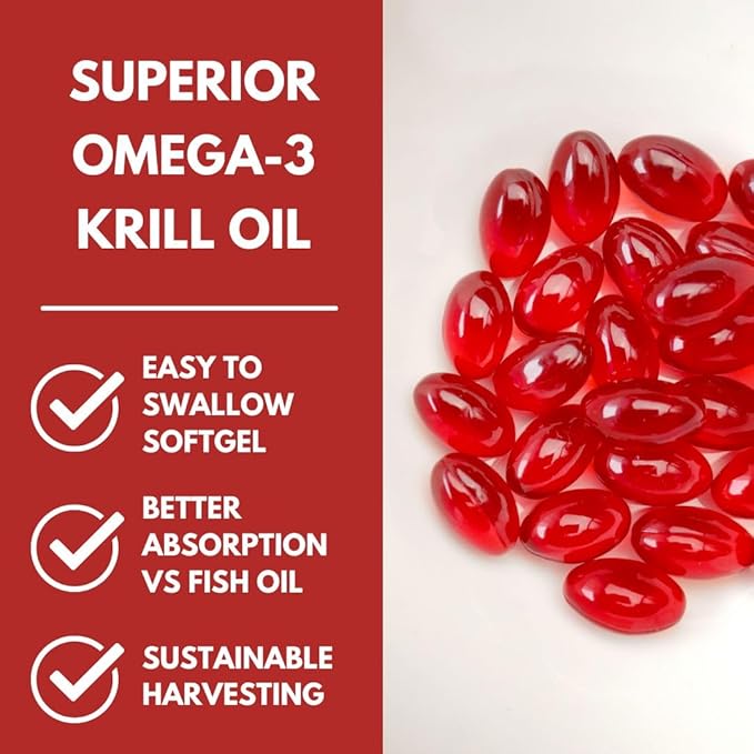 ScimeraMD® KrillOilMD Antarctic Krill Oil Omega 3 DHA EPA Supplement with Astaxanthin for Heart Brain and Joint Support 60 CT