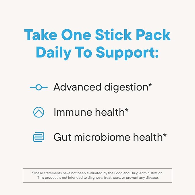 Daily Nouri StayWell Gut Health Drink Mix | Digestive &amp Immune Support Powder | Colostrum + L-Glutamine + Probiotics | Lemonade | 60 Stick Packs
