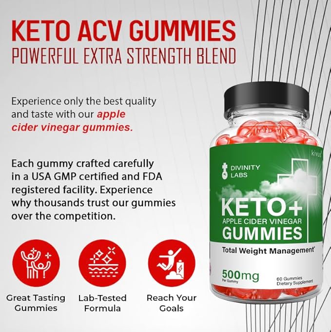 Divinity Labs Keto - Divinity Labs Keto Apple Cider Vinegar Gummies (3 Pack 180 Count)