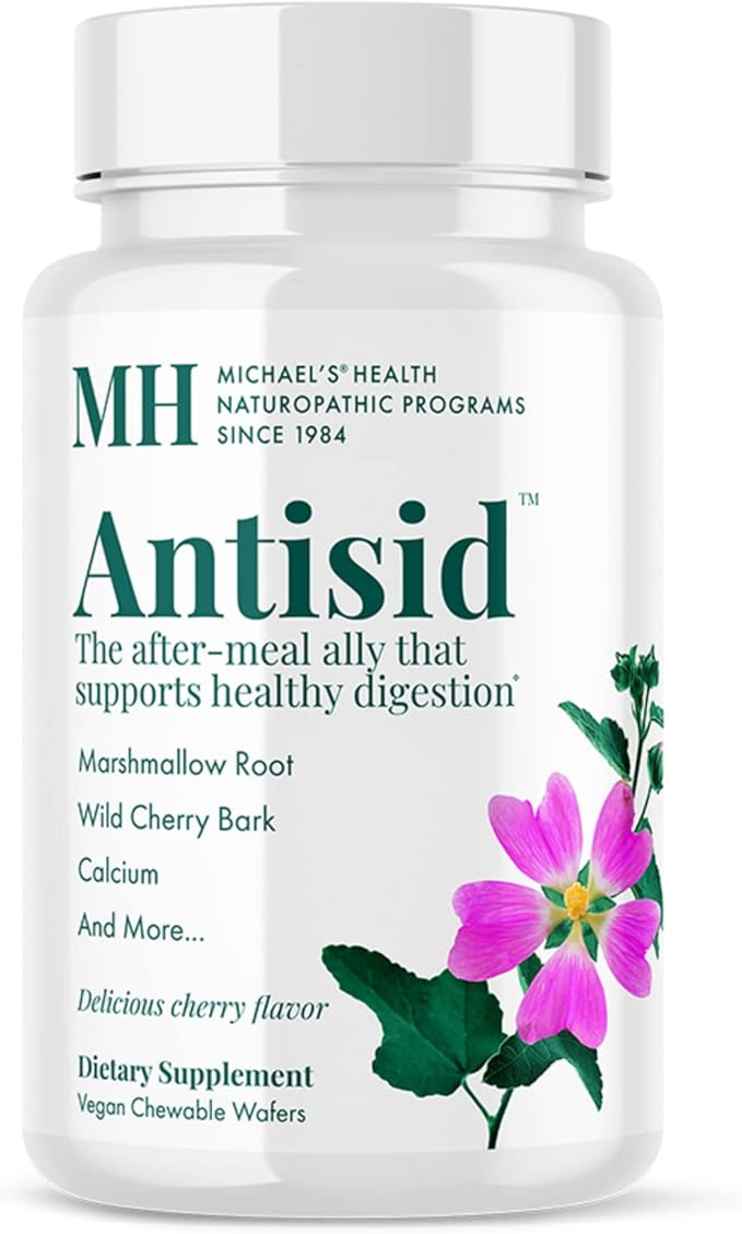 Michael's Health Naturopathic Programs Antisid - 90 Vegan Chewable Wafers - Wild Cherry Flavor - Supports Healthy Digestion - Kosher - 30 Servings