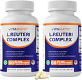 Vitamatic Lactobacillus Reuteri Complex – 22 Billion CFU per Delayed Release Capsule – 60 Capsules – Digestive &amp Gut Health Support – with Prebiotic Inulin Fiber - 2 Pack