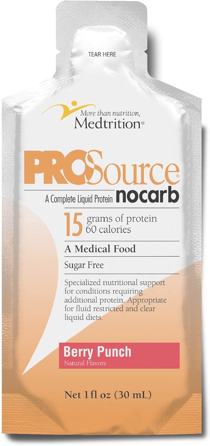 Medtrition ProSource NoCarb Berry Punch Liquid Packets Case of 25-1 fl oz Packets