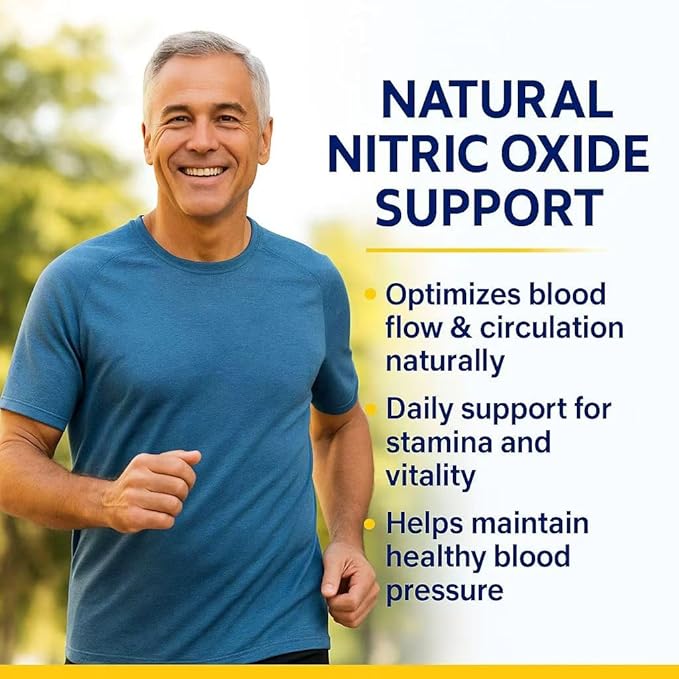 FFTSH Healthy Blood Flow Supplement for Men – Natural Nitric Oxide Booster with Advanced Vaso Capillary Expanding Compound – Supports Heart &amp Brain Health Improves Circulation &amp Vitality – 60