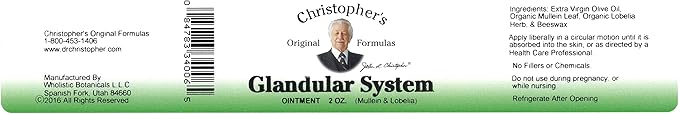 Christopher's Original Formulas Glandular System Ointment – 2 oz – Synergistic Herbal Blend for Glandular Support – Made in The USA
