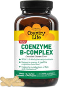 Country Life Coenzyme B-Complex Vitamin Support Energy and Metabolism Daily Supplement 240 ct