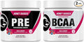 Honey Badger Pre Workout Powder &amp BCAA Amino Acids Powder Bundle | Beta Alanine Caffeine &amp Vitamin C + Electrolytes | Vegan Keto Sugar Free &amp Paleo for Men &amp Women | 30 Servings (Wild