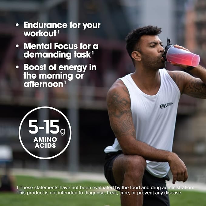 Optimum Nutrition Amino Energy - Pre Workout with Green Tea BCAA Amino Acids Keto Friendly Green Coffee Extract Energy Powder - Blueberry Lemonade 30 Servings (Packaging May Vary)