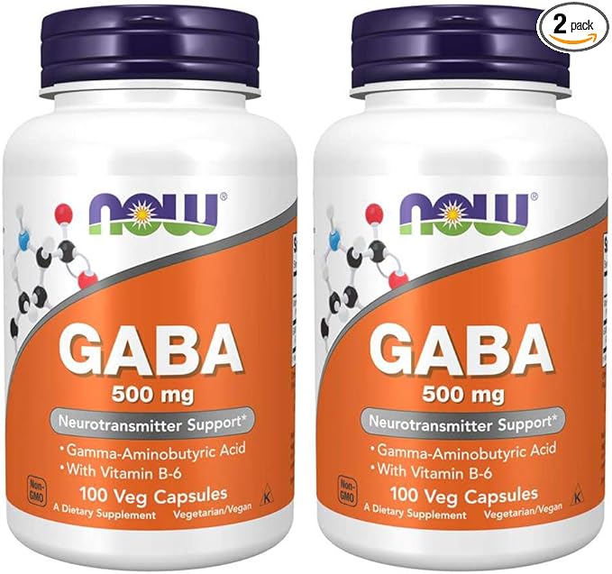 NOW Gaba 500mg100 Count (Pack of 2)