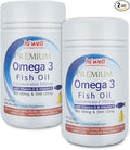 (Pack of 2) Hi Well Premium Omega 3 Fish Oil Concentrated 500mg 300 Softgels