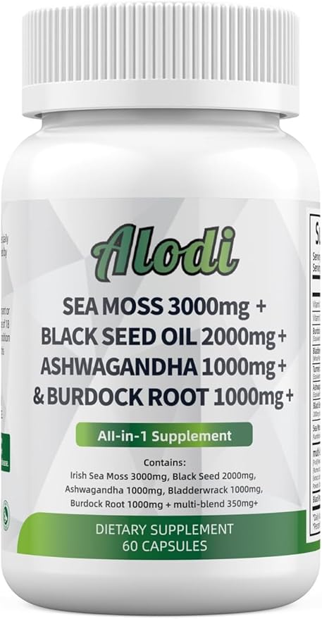 ALODI Super Seaweed Blend Supplement - Contains KSM-66 Ashwagandha Black Seed Oil Burdock Root Kelp Supports Digestion Sleep and Immune Health