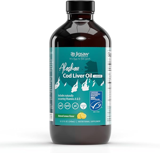 Jigsaw Health Alaskan Cod Liver Oil Liquid 48 Servings