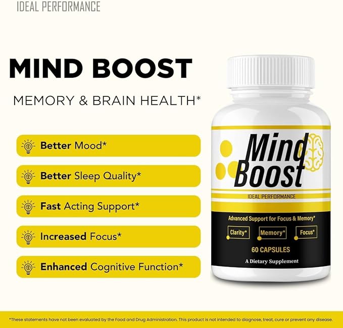 IDEAL PERFORMANCE Mind Boost Capsules MindBoost Pills Reviews (3 Pack)
