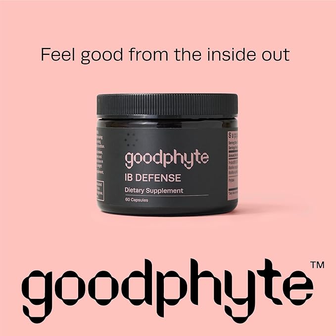 Goodphyte | IB Defense Dietary Supplement | 60 Capsules | Naturally Occuring Enzymes that Regulate Digestion | Premium All Natural Relief from IBS Constipation Bloating Gas &amp Indigestion