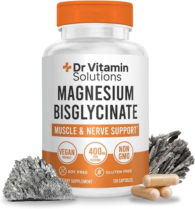 Magnesium Glycinate 400mg (Buffered Magnesium Bisglycinate Chelate) | Albion® Chelated Magnesium for Muscle &amp Nerve Support + Calm | High Absorption Gentle on Stomach | Non-GMO 120 Vegan Capsule