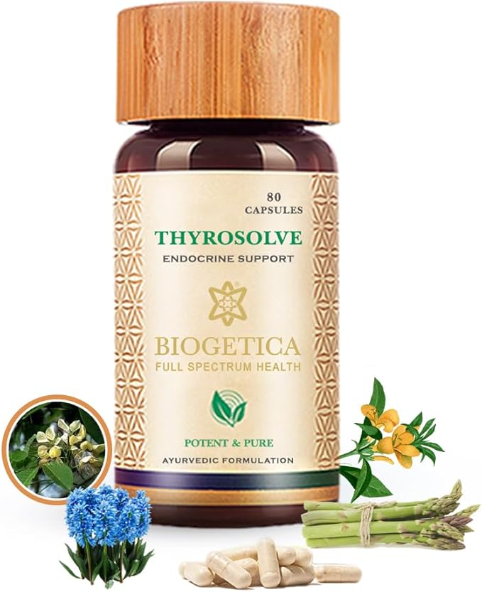 Thyroid Support Supplement - Natural Thyroid Support - Vegetarian &amp Non-GMO - 100% Vegan Ayurveda Supplement - 80 Capsules