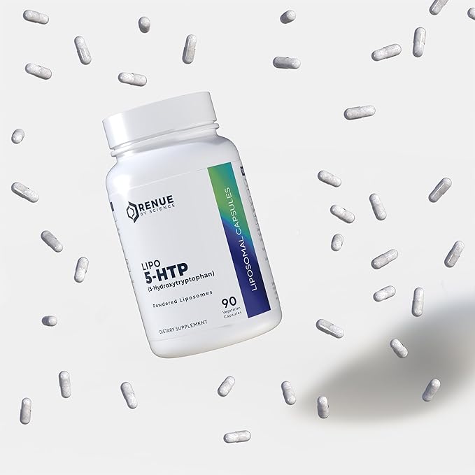 Renue By Science 5HTP | Liposomal 5 HTP Supplement | 90 5-HTP Capsules - 75mg 5-hydroxytryptophan per Serving | Amino Acid Supplement | Non-GMO | Made in the USA &amp Third-Party Tested