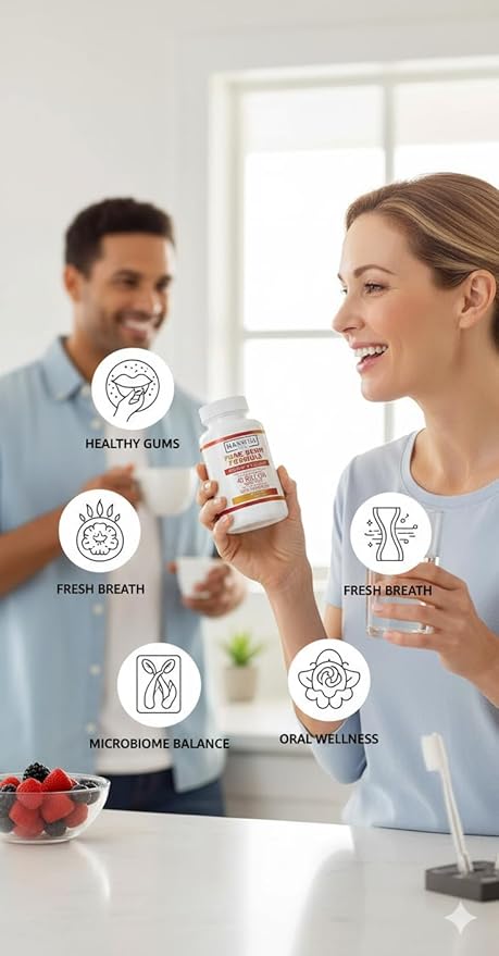 Pure Denti Pro Formula Probiotic 40 Billion CFU with Prebiotics Dental Health Bad Breathe Solution 60 Capsules 30 Day Supply (2)