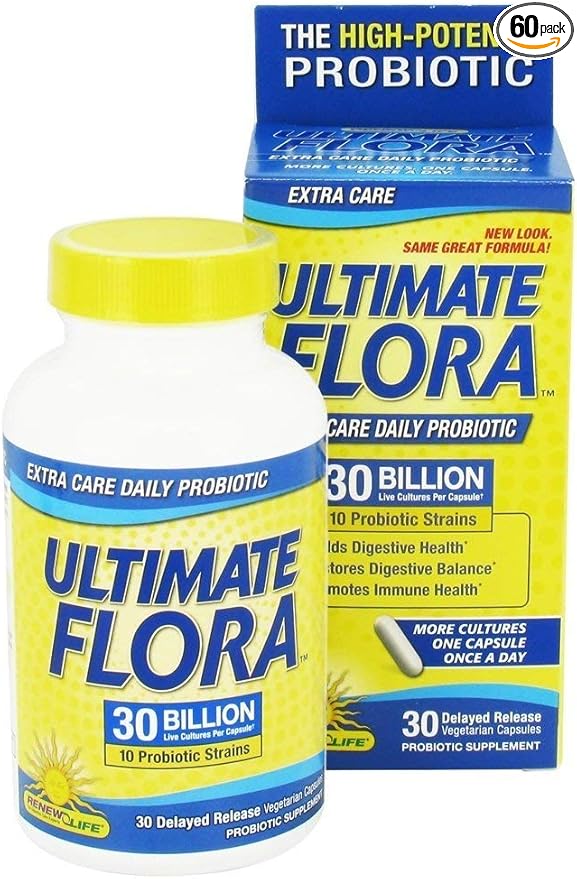 Ultimate Flora Extra Care Probiotic Supplement Vegetable Capsules 30 CT (Pack of 2)