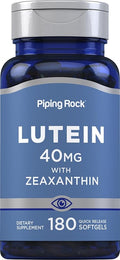 Piping Rock Lutein and Zeaxanthin Supplement | 40 mg | 180 Softgels | Eye Vitamins from Marigold Flower Extract | Non-GMO Gluten Free