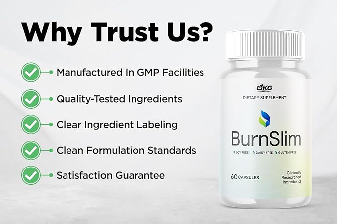 Burn Slim Capsules Official Burnslim Support Pills Made with All Natural Ingredients Burn Slim Advanced Active Liefstyle Support Premium Health and Wellness Supplement Made in The USA (60 Capsules)
