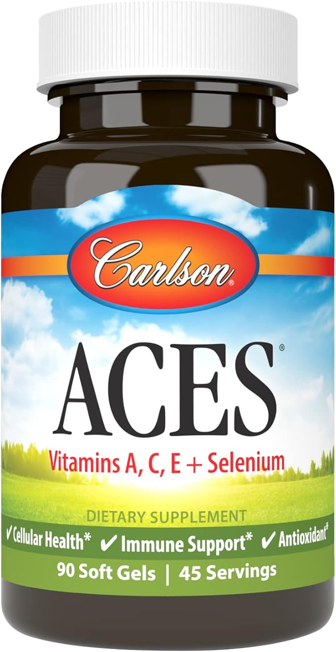 Carlson - ACES Vitamins A C E + Selenium Cellular Health &amp Immune Support Antioxidant 90 Softgels