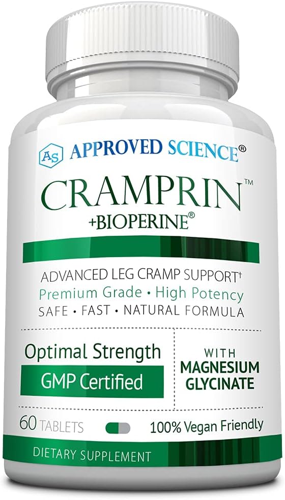 Approved Science Cramprin - High Absorption Magnesium Vitamin B Complex BioPerine - Muscle Cramps - 1 Month Supply - 60 Capsules - Vegan