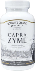 CapraZyme by Mt. Capra | Vegetarian Digestive Enzyme Supplement for Men and Women Amylase Lipase Bromelain Protease with Botanical Blend Grapefruit Ginger and Turmeric | 90 Capsules