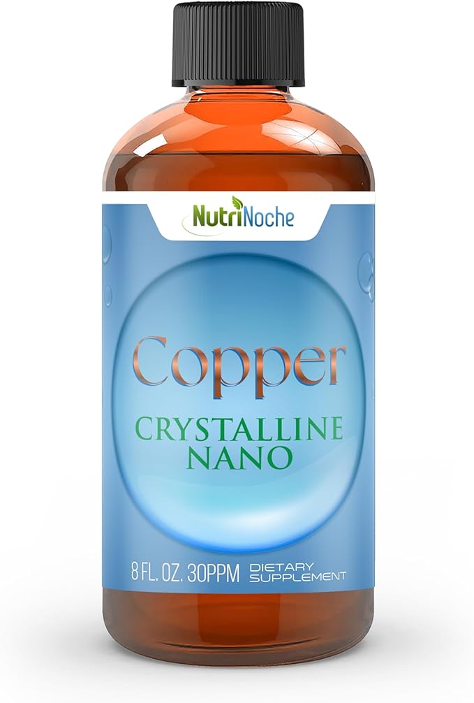 NutriNoche Liquid Colloidal Copper Supplement | 99.99% Ultra Pure Crystalline Nano Copper Particles | 30 ppm