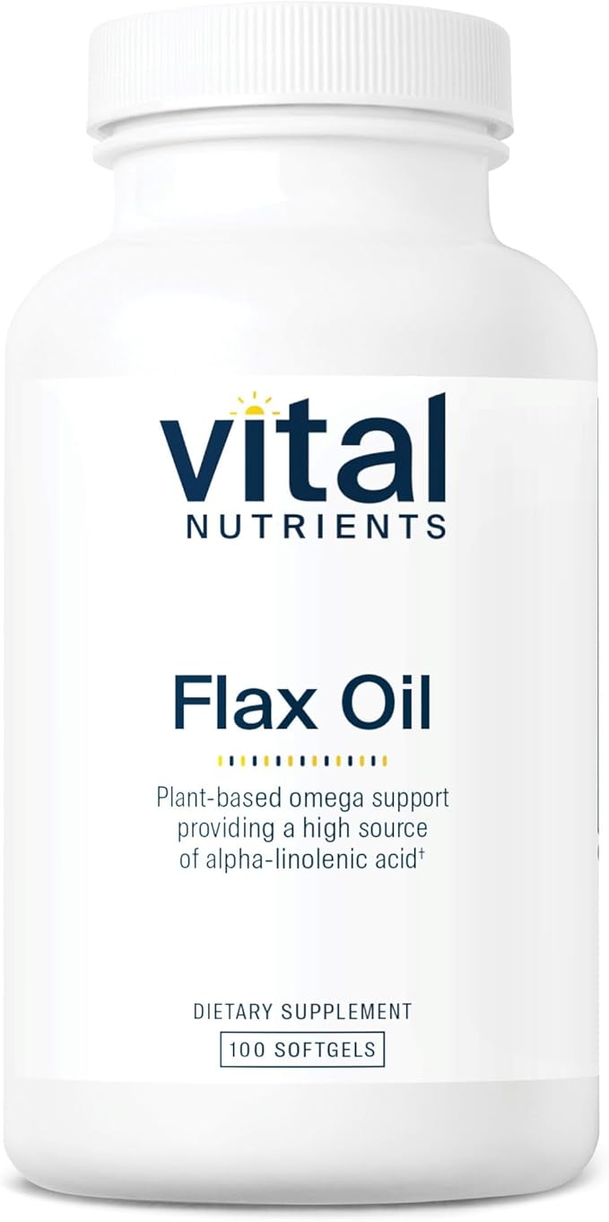 Vital Nutrients Flax Seed Oil 3000mg - Cold Pressed Flax Oil with high Concentration of ALA for Heart Health* - Gluten Dairy and Soy Free - Non-GMO - 100 Softgels