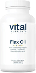 Vital Nutrients Flax Seed Oil 3000mg - Cold Pressed Flax Oil with high Concentration of ALA for Heart Health* - Gluten Dairy and Soy Free - Non-GMO - 100 Softgels