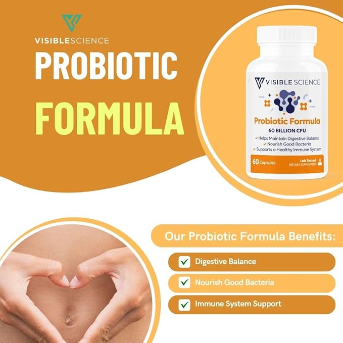 Probiotic Formula – Probiotic Strains – Gut Digestive &amp Immune Health Support – 60 Billion CFU Capsules 60ct