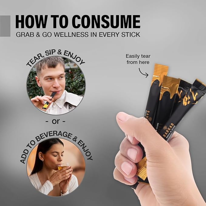 Bargad KSM-66 Ashwagandha Honey Sticks | 400mg Adaptogenic Support | Promotes Relaxation Sleep Focus Energy &amp Vitality | Premium Organic Honey | No Artificial Additives | 30 Count