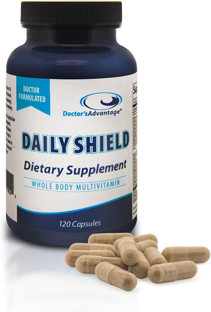Doctor's Advantage Daily Shield Multivitamin - 120 Capsules 30-Day Supply - Antioxidant Supplements with Green Tea Extract and Bilberry for Overall Health and Vitality
