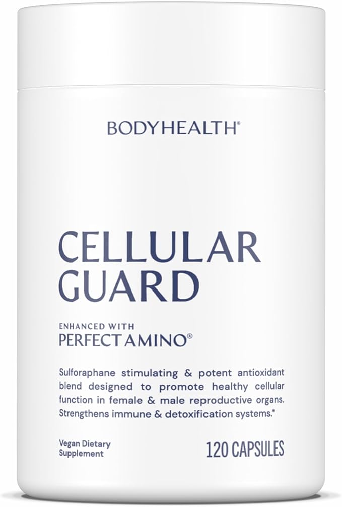 BodyHealth Cellular Guard - 100mg Vitamin C 80mg Calcium | Sulforaphane Activation &amp Antioxidant Support | Promotes Cellular Health Immune Resilience &amp Detox Pathways - 120 Capsules