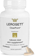 LEROSETT ClearPoint Anti Acne Pills Natural Supplements for Hormonal &amp Cystic Acne Treatment for Oily Skin &amp Breakouts. 60 Caps