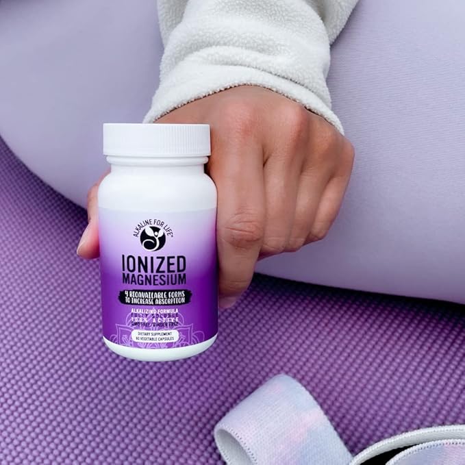 Alkaline for Life Ionized Magnesium Magnesium Glycinate Citrate Ascorbate Complex High-Absorption Magnesium Supplement Gentle Daily Support 180 Capsules