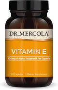Dr. Mercola Vitamin E 90 Servings (90 Capsules) 134 mg Per Capsule Dietary Supplement Supports Healthy Skin Non-GMO