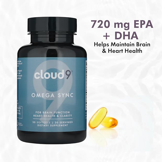 Omega Sync – Triple Strength Omega 3 Fish Oil with EPA &amp DHA – Heart Brain &amp Mood Support – Lemon Flavor Burpless Capsules