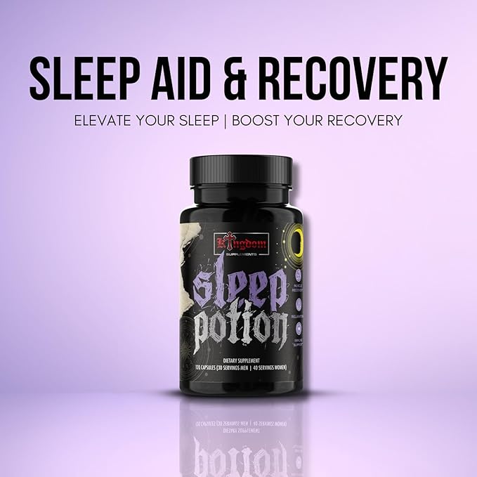 Sleep Potion Melatonin-Free Sleep Support Capsules 120 Count Magnesium Glycinate L-Theanine Zinc Glycinate Chamomile Jujube Seed Lemon Balm 30 to 40 Servings Gluten Free