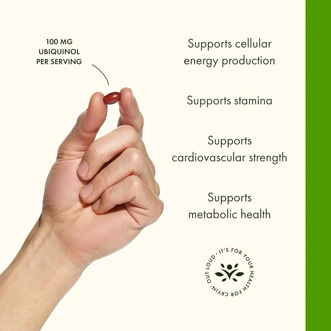 Swanson Ubiquinol - 100 mg - for Heart Health Brain Energy &amp Antioxidant Support - Aids ATP Production* - Non-GMO - 120 Softgels (2 Pack)