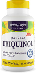 Healthy Origins Ubiquinol (Active Form of CoQ10) 200 mg - Ubiquinol Supplements for Heart Health &amp Antioxidant Support - Gluten-Free &amp Non-GMO Supplement - 60 Softgels