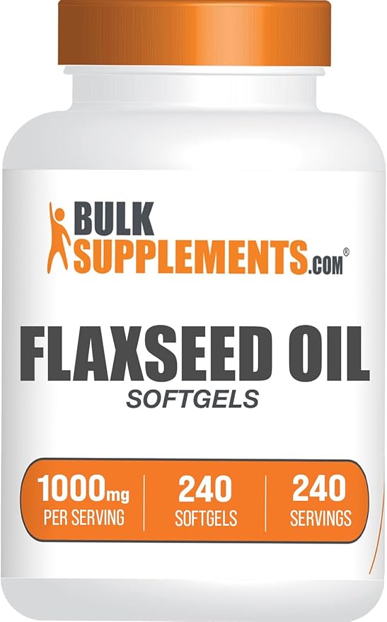 BulkSupplements.com Flaxseed Oil Softgels - Flaxseed Supplement Flaxseed Oil 1000mg Softgels - Herbal Supplement Gluten Free 1 Softgel per Serving 240 Count (Pack of 1)