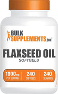 BulkSupplements.com Flaxseed Oil Softgels - Flaxseed Supplement Flaxseed Oil 1000mg Softgels - Herbal Supplement Gluten Free 1 Softgel per Serving 240 Count (Pack of 1)