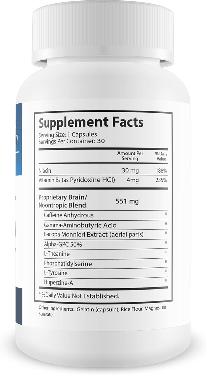 Brain+ Cognitiva - Advanced Cognitive Support - Help Increase and Improve Memory Boost Mental Focus and Support Mental Clarity - Alpha-GPC Capsules for Brain Support and Opti Nootropic Boost