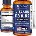 Dr. Berg Maximum Strength Vitamin D3 K2 Liquid Drops with MCT Oil – 5000 IU Liquid Vitamin D3 with K2 – Supports Strong Bones Heart Energy Immunity and Overall Vitality* - Unflavored 1 Fl Oz