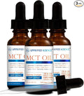 Approved Science® MCT Oil - Pure Medium-Chain Triglyceride (MCT) Oil derived from Coconuts with Caprylic Acid (C8) and Capric Acid (C10) - Vegan 60 ml - Pack of 3