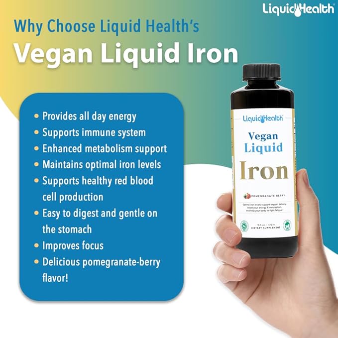 LIQUIDHEALTH Prenatal Baby Booster Pregnancy Vitamin Bundle - Vegan Women's Prenatal/Postnatal Multivitamin with SunActive &amp Ferrochel Iron Folate Whole Foods - Made in the USA 100% Vegan (Bund